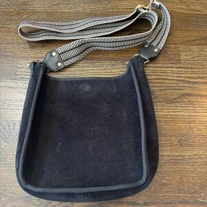 Elegant Black Suede Shoulder Bag